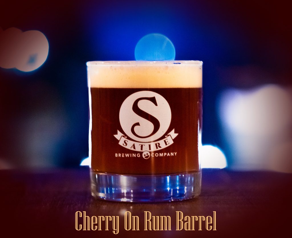 Satire brewing cherry on rum barrel beer in cocktail class