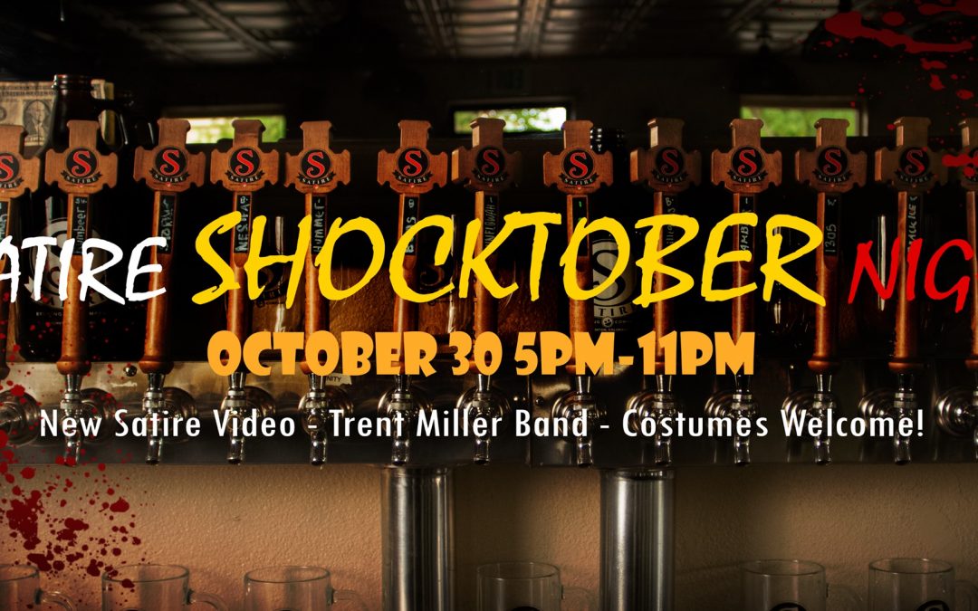 Satire shocktober poster with date and time
